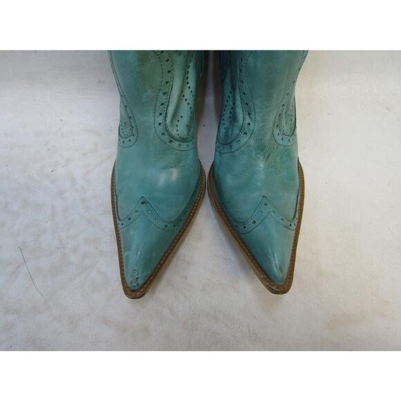 BCBG Womens Size 8 B Turqouise Leather 15" Knee High Fashion Boots - Picture 6 of 12